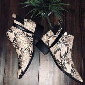 Parker and Sky snake skin print booties